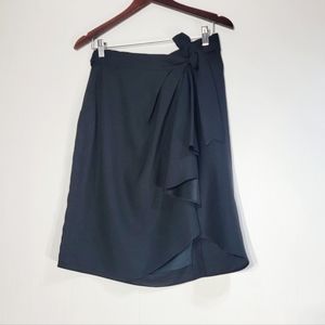 Cheap and Chic by Moschino Black Ruffle Trim Wrap Skirt Medium